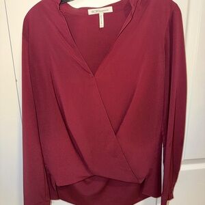 BCBGeneration Deep Red Wrap Blouse